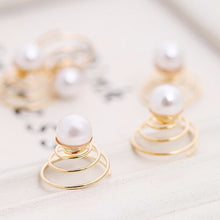 2Pcs Bridal Wedding Prom Crystal Pearl Flower Hair Pins Swirl Spiral Twist Hairpins Tiara Ornaments Bijouterie Accessories