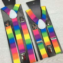 2pcss Colorful Boy Men Y-Back Suspenders Child Elastic Adjustable Clip-On Braces PY1 P18
