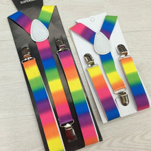 2pcss Colorful Boy Men Y-Back Suspenders Child Elastic Adjustable Clip-On Braces PY1 P18