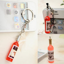 2Pcs Creative Mini Wine Bottle Keyring Key Ring Keychain For mobile phone/