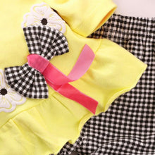 2pcss Kids Baby Girl Minnie Clothes Sets Pullover Bow Tops+Plaids & Checks Pants Outfits Set WholeBaby Boutique Clothing