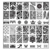 2pc Lace Flowers Nail Art Stamp Stamping Image Plate 6*12cm Stainless Steel Nail Template Manicure Stencil Tools