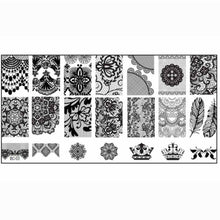 2pc Lace Flowers Nail Art Stamp Stamping Image Plate 6*12cm Stainless Steel Nail Template Manicure Stencil Tools