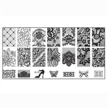 2pc Lace Flowers Nail Art Stamp Stamping Image Plate 6*12cm Stainless Steel Nail Template Manicure Stencil Tools