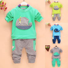 2pcss Outfits 1-4Years Kids Baby Boys Clothes Long Sleeve Whale Tops+Long Pants Clothing Sets 4 Colors