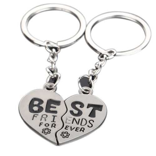 2Pcs/Pair Creative Model Friendship Keyrings Charm Best Friend Forever Keychains Zinc Alloy Gifts For Women