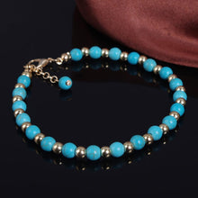 2Pcs Punk Boho Turquoise Beads Anklets Gold Plated Tassels Bracelet Womens Foot Chain Anklet Bracelet Foot Jewelry for women