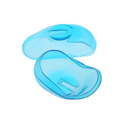 2Pcs Salon Hair Dye Transprarent Blue Silicone Ear Cover Shield Barber Shop Anti Staining Earmuffs Protect Ears From The Dye
