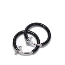 2Pcs Tongue Ring Goth Punk Clip On Fake Piercing Body Nose Lip Rings Hoop Ear Tongue Ring