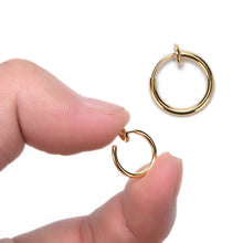 2Pcs Tongue Ring Goth Punk Clip On Fake Piercing Body Nose Lip Rings Hoop Ear Tongue Ring