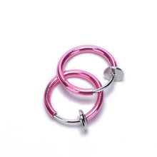 2Pcs Tongue Ring Goth Punk Clip On Fake Piercing Body Nose Lip Rings Hoop Ear Tongue Ring