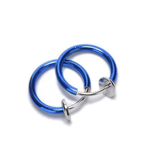 2Pcs Tongue Ring Goth Punk Clip On Fake Piercing Body Nose Lip Rings Hoop Ear Tongue Ring