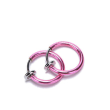 2Pcs Tongue Ring Goth Punk Clip On Fake Piercing Body Nose Lip Rings Hoop Ear Tongue Ring