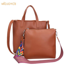 2PcWomen BagLuxury HandbagDesignPU LeathMessengCasual Tote Bag Set Rainbow Strap Women ShouldBagSac a main