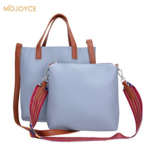 2PcWomen BagLuxury HandbagDesignPU LeathMessengCasual Tote Bag Set Rainbow Strap Women ShouldBagSac a main
