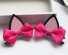 2Pcs children baby girls flower cat ears hairpin hair accessories clip hairpins barrettes headwear