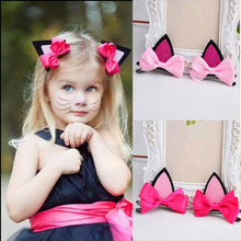 2Pcs children baby girls flower cat ears hairpin hair accessories clip hairpins barrettes headwear