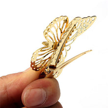 2Pcs gold hollow out bow butterfly barrette hair pins hair clip accessories daughter gift girls headpiece