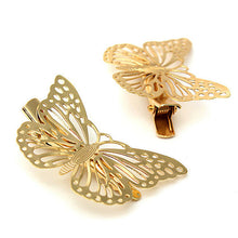 2Pcs gold hollow out bow butterfly barrette hair pins hair clip accessories daughter gift girls headpiece