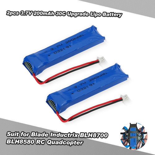 2pcs 37V 200mAh 30C Upgrade Lipo Battery for Blade Inductrix Tiny Whoop BLH8700 BLH8580 RC Drone Quadcopter