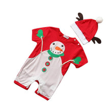 2pcss Baby Boys Girls Xmas Santa Claus Clothing Set Short Sleeve Romper Jumpsuit + Hat Outfit Clothes Sets Christmas Gifts