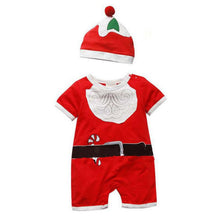 2pcss Baby Boys Girls Xmas Santa Claus Clothing Set Short Sleeve Romper Jumpsuit + Hat Outfit Clothes Sets Christmas Gifts