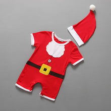 2pcss Baby Boys Girls Xmas Santa Claus Clothing Set Short Sleeve Romper Jumpsuit + Hat Outfit Clothes Sets Christmas Gifts