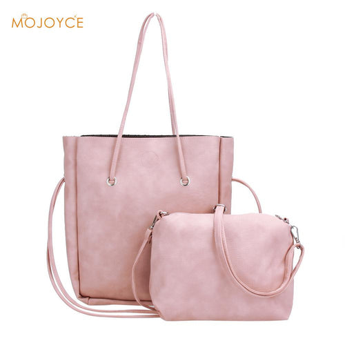 2pcBucket Women Composite Bag MessengShouldBag DesignhandbagPU LeathCrossbody BagLarge Tote Handbag