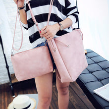 2pcBucket Women Composite Bag MessengShouldBag DesignhandbagPU LeathCrossbody BagLarge Tote Handbag