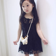 2pcss Kids Girls Sleeveless Dress Lace Floral Braces Dress Sundress Costume 2-7 Year PY1