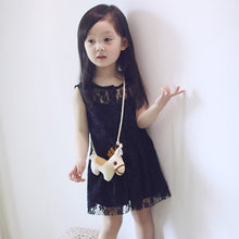 2pcss Kids Girls Sleeveless Dress Lace Floral Braces Dress Sundress Costume 2-7 Year PY1