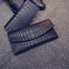 2pc Fashion Luxury Women Lady Faux Crocodile Skin Pattern Leather Clutch Wallet Long Purse Cash Holder Wallets