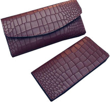 2pc Fashion Luxury Women Lady Faux Crocodile Skin Pattern Leather Clutch Wallet Long Purse Cash Holder Wallets