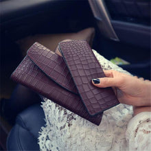 2pc Fashion Luxury Women Lady Faux Crocodile Skin Pattern Leather Clutch Wallet Long Purse Cash Holder Wallets