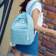 2pcWomen CanvaBackpack Embossed Travel bagPrinting BackpackLaptop Backpack For Teenage Girl with Small Pouch