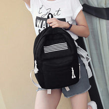 2pcWomen CanvaBackpack Embossed Travel bagPrinting BackpackLaptop Backpack For Teenage Girl with Small Pouch