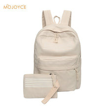 2pcWomen CanvaBackpack Embossed Travel bagPrinting BackpackLaptop Backpack For Teenage Girl with Small Pouch
