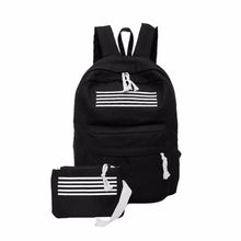 2pcWomen CanvaBackpack Embossed Travel bagPrinting BackpackLaptop Backpack For Teenage Girl with Small Pouch