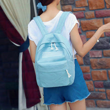 2pcWomen CanvaBackpack Embossed Travel bagPrinting BackpackLaptop Backpack For Teenage Girl with Small Pouch