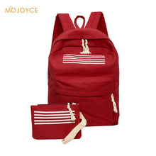 2pcWomen CanvaBackpack Embossed Travel bagPrinting BackpackLaptop Backpack For Teenage Girl with Small Pouch