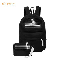 2pcWomen CanvaBackpack Embossed Travel bagPrinting BackpackLaptop Backpack For Teenage Girl with Small Pouch