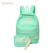 2pcWomen CanvaBackpack Embossed Travel bagPrinting BackpackLaptop Backpack For Teenage Girl with Small Pouch