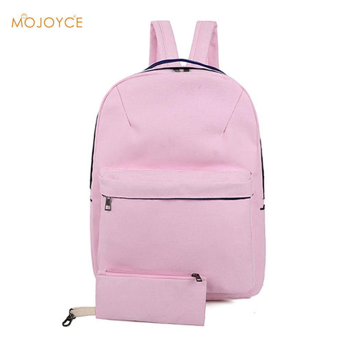 2pcWomen CanvaBackpack Travel BagSchool Bag BackpackLaptop Backpack for Teenage GirlMochilaFeminina