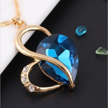 3 Color Necklace Earrings Heart Love Crystal Rhinestone Gem Party Jewelry Sets For Women Jewelry Set