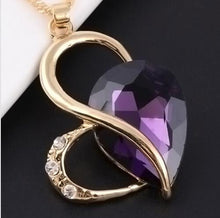 3 Color Necklace Earrings Heart Love Crystal Rhinestone Gem Party Jewelry Sets For Women Jewelry Set