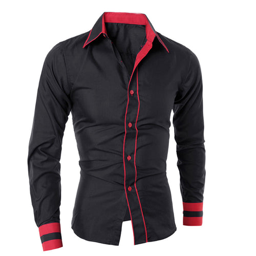 3 Colors Mens Fashion Clothing Slim Fit Formal Dress Shirts TopsCasual Long Sleeve Shirt Camisa