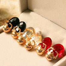 3 Colors Creative Punk Rhinestone Crystal Women Femal Skull Earrings Pierced Stud Earrings Girls Gifts Jewelry