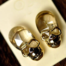 3 Colors Creative Punk Rhinestone Crystal Women Femal Skull Earrings Pierced Stud Earrings Girls Gifts Jewelry