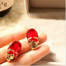 3 Colors Creative Punk Rhinestone Crystal Women Femal Skull Earrings Pierced Stud Earrings Girls Gifts Jewelry