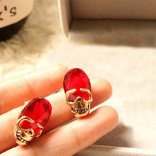 3 Colors Creative Punk Rhinestone Crystal Women Femal Skull Earrings Pierced Stud Earrings Girls Gifts Jewelry